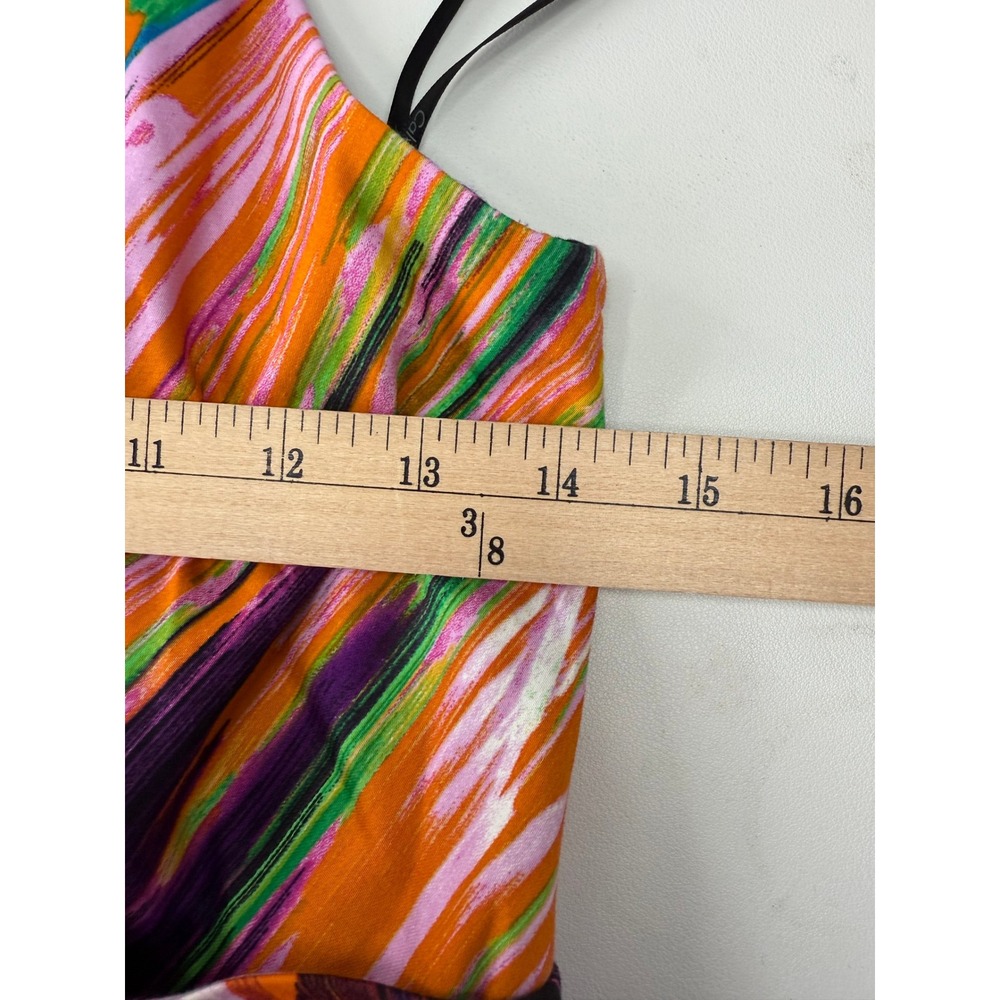 Calvin Klein Womens Abstract Multicolor Halter Fit & Flare Dress Size Large - Picture 6 of 8
